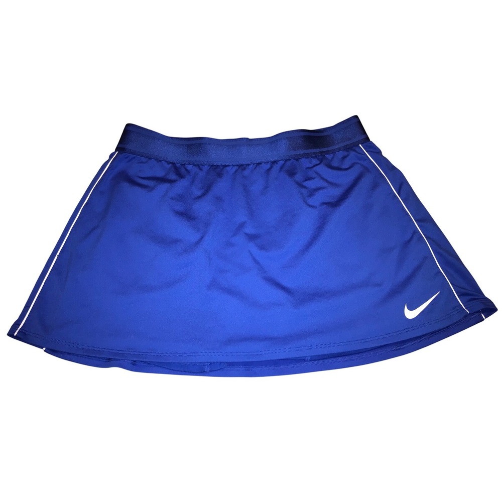 Nike Court Dri-FIT Tennis Skort Skirt Blue White Built-in Shorts Sz M Pickleball